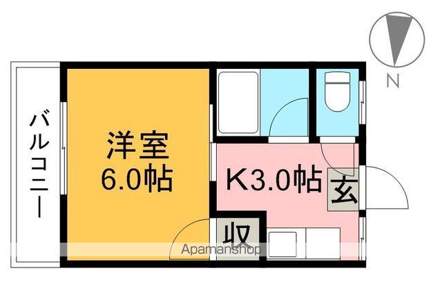 コーポマルミ(1K/4階)の間取り写真