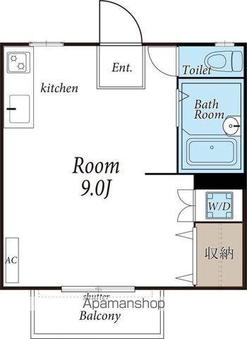 シルクハイツ八木(ワンルーム/2階)の間取り写真