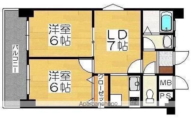 エステートモア天神AXIS(2DK/10階)の間取り写真