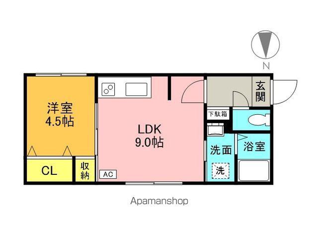 ASTER HOROHIRA(1LDK/2階)の間取り写真