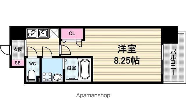 アーデン谷町(1K/9階)の間取り写真