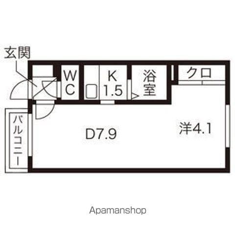 カサデューク澄川81(1DK/1階)の間取り写真