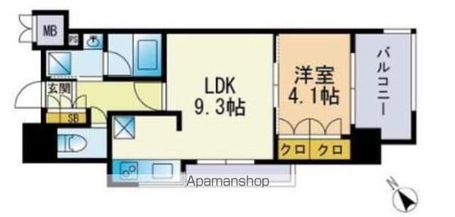 RJRプレシア千代県庁口駅前(1LDK/8階)の間取り写真