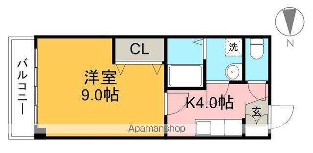 ヴィレッジ大津(1K/3階)の間取り写真