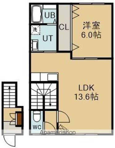 テイルウインドⅡ(1LDK/2階)の間取り写真