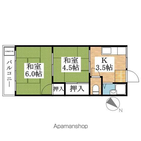 吉野荘(2K/1階)の間取り写真