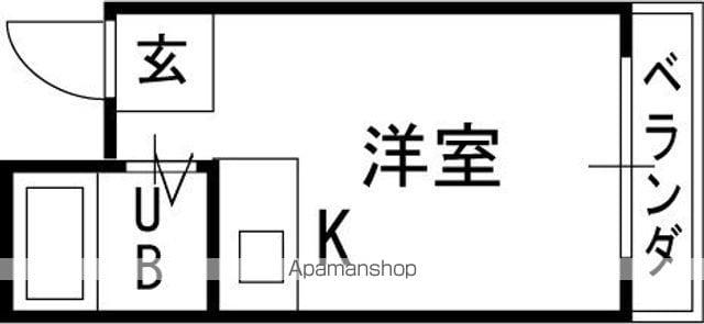 マンションH.T(1K/3階)の間取り写真