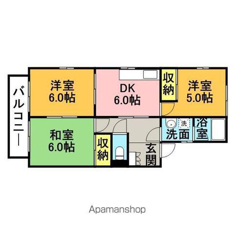 清水タウンD(3DK/3階)の間取り写真