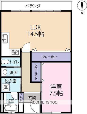 Iマンション2(1LDK/3階)の間取り写真