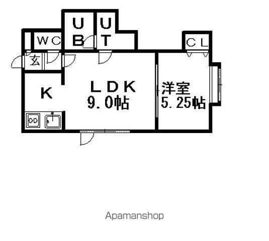 レジデンスエルシエーロ(1LDK/1階)の間取り写真
