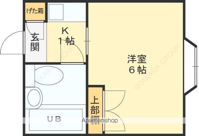 ロイヤル俊徳Ⅱ(1K/4階)の間取り写真
