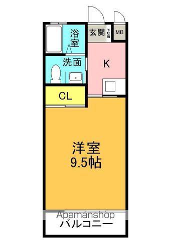 ワースヴィラ(1K/3階)の間取り写真
