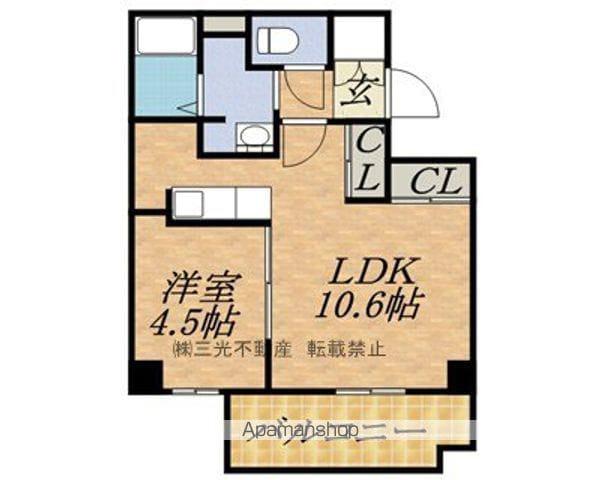 ラヴェーラ大通公園(1LDK/2階)の間取り写真
