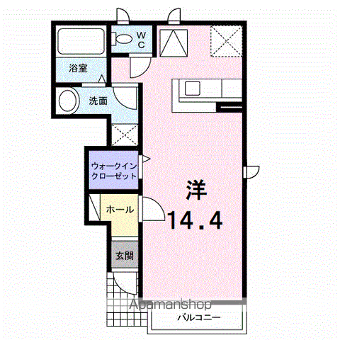 メゾン・ラ・ジェルメ(1K/1階)の間取り写真