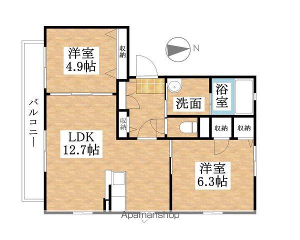 マイネハイマートA棟(2LDK/2階)の間取り写真