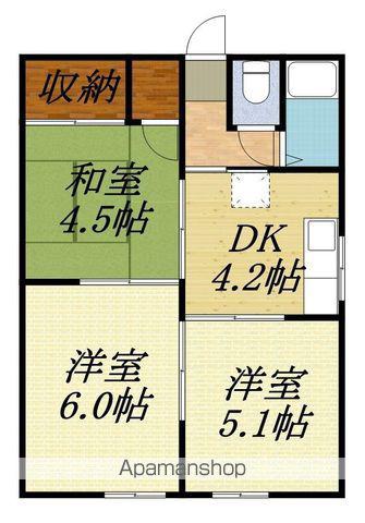 コーポYOU(3DK/1階)の間取り写真