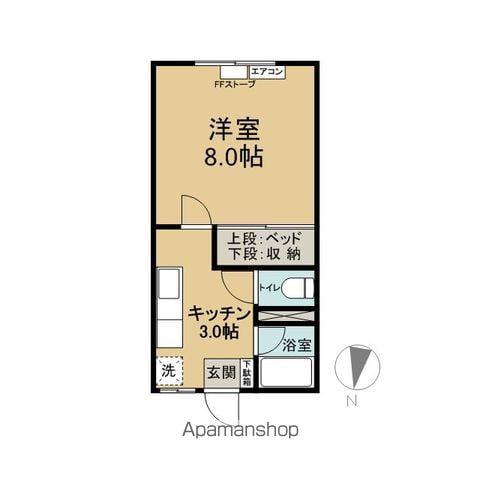 シャトレーS(1K/2階)の間取り写真