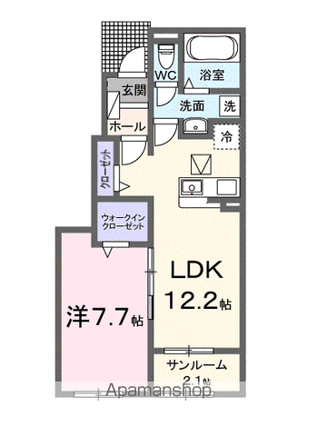 門田町アパート(1LDK/1階)の間取り写真