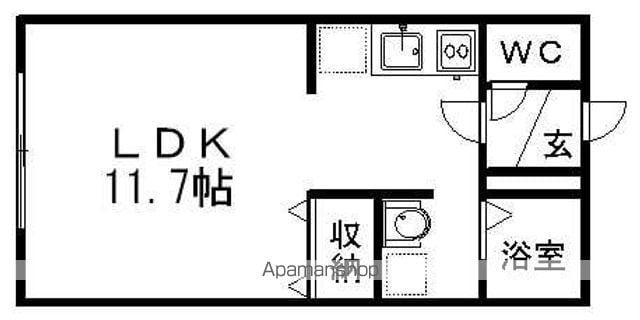 パルコート(1K/2階)の間取り写真