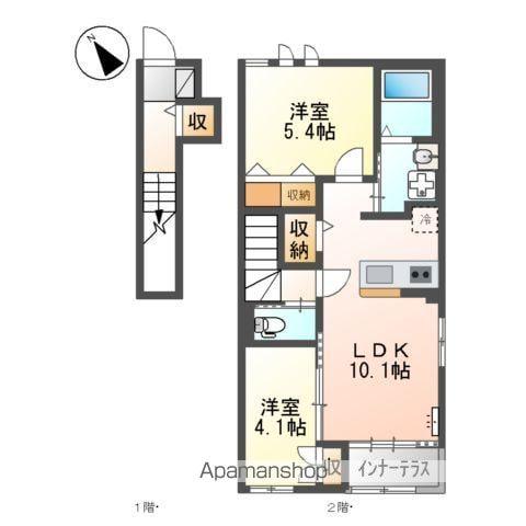 RISO(2LDK/2階)の間取り写真
