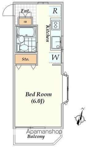 メゾン渡辺(1K/2階)の間取り写真