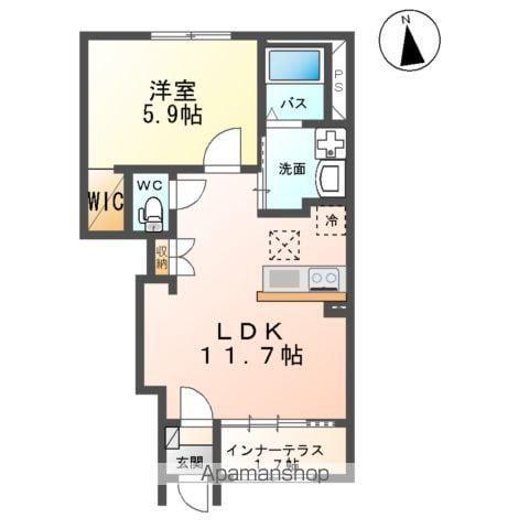 富久山久保田古担アパート(1LDK/1階)の間取り写真