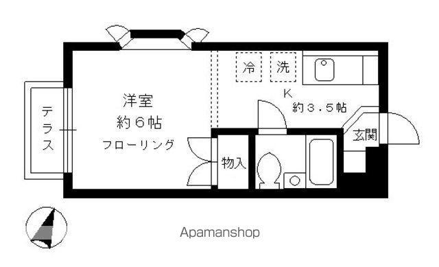ライトハイツ(1K/1階)の間取り写真