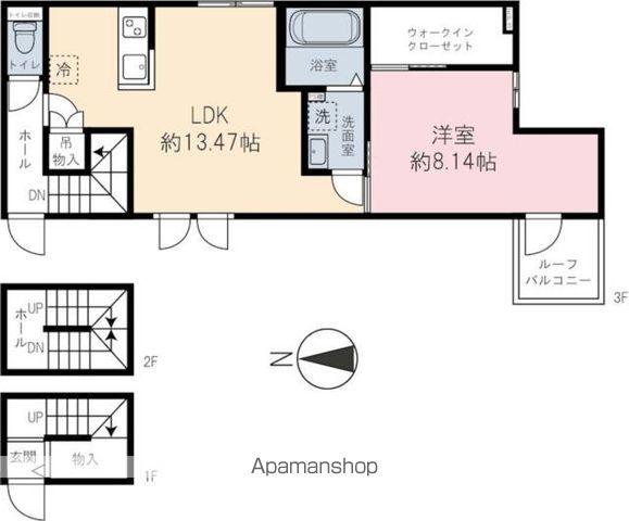 PEEK-A-BOO(1LDK/3階)の間取り写真
