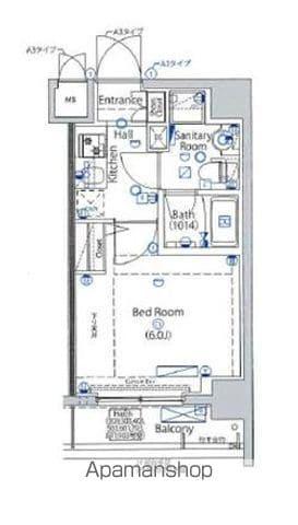 ラヴェニール東神奈川(1K/6階)の間取り写真