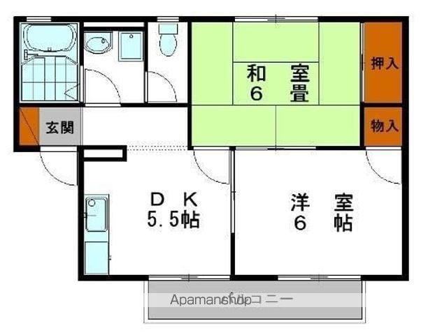プレジールI(2K/2階)の間取り写真