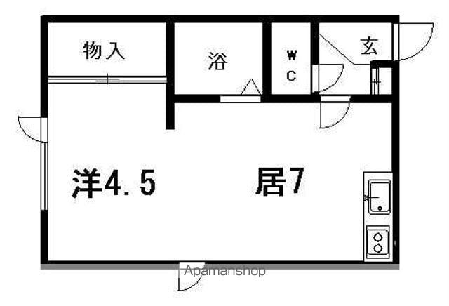エクセレンス羊ヶ丘(1DK/1階)の間取り写真