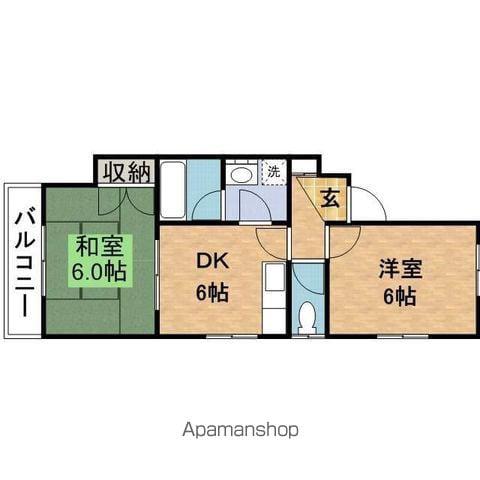 ハイムリバティⅡ(2DK/1階)の間取り写真