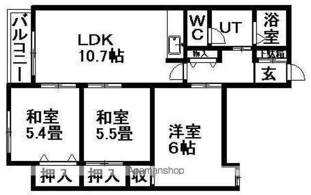 リベルティ山鼻(3LDK/2階)の間取り写真