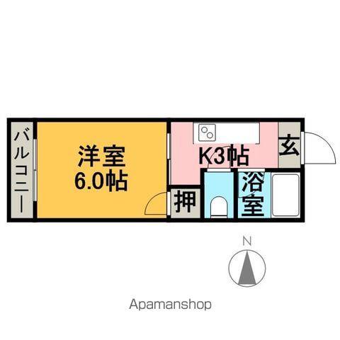 フリーデンハイムHEIWA(1K/3階)の間取り写真