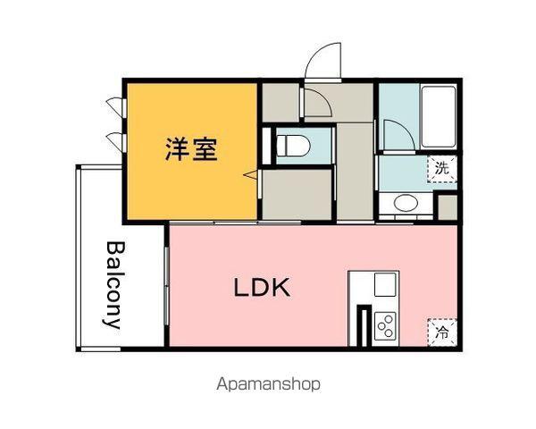 DーROOM中筋 Ⅱ棟(1LDK/3階)の間取り写真