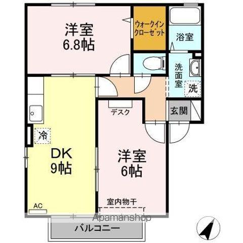 セジュール美里 B棟(2DK/2階)の間取り写真