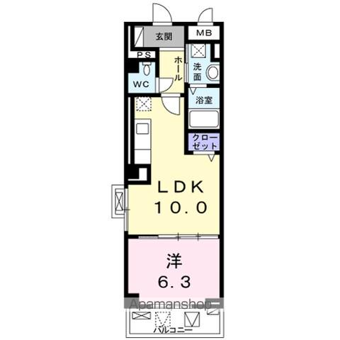 ラ ヴィータ西梅田(1LDK/6階)の間取り写真