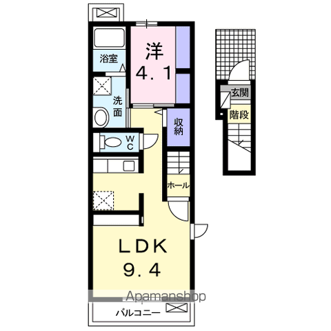マナスル(1LDK/2階)の間取り写真