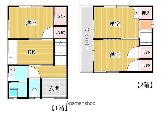 予讃線 伊予西条駅 徒歩24分 2階建 築56年(3DK)の間取り写真