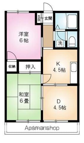 キャッスル橋本(2DK/2階)の間取り写真