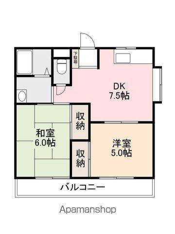 コアハウス(2DK/2階)の間取り写真
