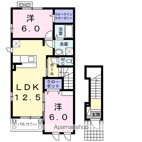 サンフォレストB(2LDK/2階)の間取り写真