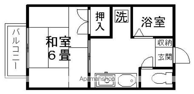ジュネス追分(1K/1階)の間取り写真