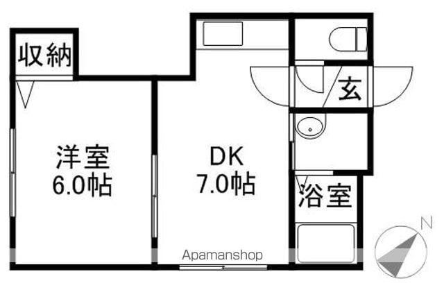 プロシード札幌(1DK/2階)の間取り写真