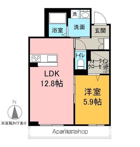 TRUST TAKAIDE(1LDK/2階)の間取り写真