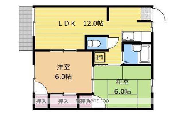 フォーブル橘(2LDK/1階)の間取り写真