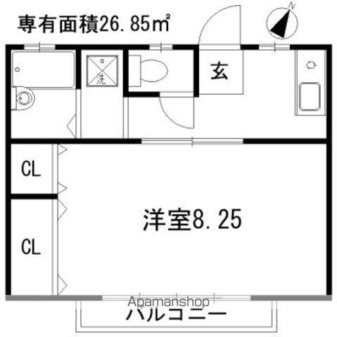 ドエル佃野(1K/2階)の間取り写真