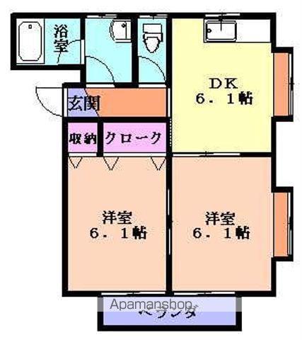 タウンハウス堺A棟(2DK/1階)の間取り写真
