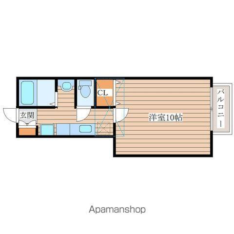 エルマーノ愛子中央弐番館(1K/2階)の間取り写真