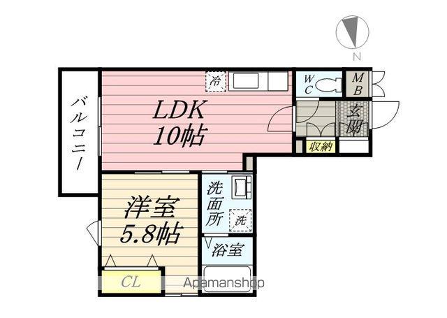 ナチュール浜田山(1LDK/1階)の間取り写真
